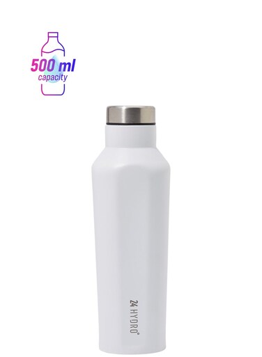 BPA Free Water Bottle White/Silver 500ml