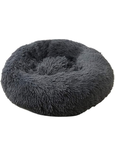 YFFS Fluffy Round Pet Bed, Warm Plush Dog and Cat Pet Bed, Warm and Calm Small Donuts, Kennel, Soft Puppy Sofa To Sleep, Color and Size To Choose From (50 CM,B)