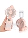 TERRIFI Handheld Misting Fan with Water Spray - Mini Foldable Fan, 5000mAh Battery, USB Rechargeable, 5 Adjustable Speeds, Ideal for Home &amp; Travel - Pink