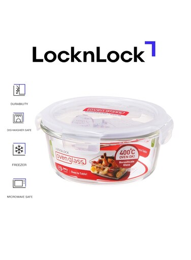 &amp; LOCK LocknLock 650ml Oven Glass Round Container &acirc;&euro;&ldquo; Durable, Microwave Safe Food Storage Solution