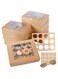 Uualiyye 12 Pack Kraft Cupcake Boxes Containers with Clear Display Window, Brown Cake Trays Holder for Cookies, Muffins Pastries, Holding 12 Standard Cupcakes Large Treat Dessert Boxes