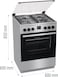 Gorenje 60cm Freestanding Gas Cooker, 64 Litres Multifunction Oven, Cast Iron Pan Support, One Hand Ignition, Made in Czech Republic, GGI6C21XA, 1 Year Warranty