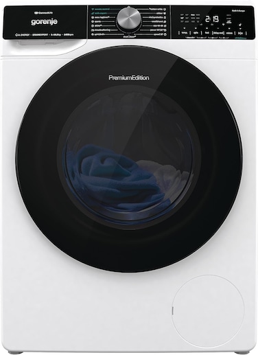 Gorenje 10.5Kg Front Load Washing Machine with Inverter Motor, Wifi Enabled Operations, Wave Drum, 1400 RPM, Made in Slovenia, WNS1X4ARTWIFI, White - 1 Year Warranty