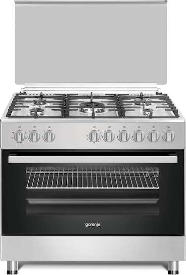 Gorenje 5 Gas Burners Cooker with Triple Ring Burner 105 L Oven Capacity, GK9221S, Made in Turkey