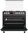 Gorenje 90cm Freestanding Gas Cooker, 105 Litres Multifunction Oven with Fan, Cast Iron Pan Support, One Hand Ignition, Catalytic Self Cleaning oven sides, Matt Black, GGI9C20B, 1 Year Warranty