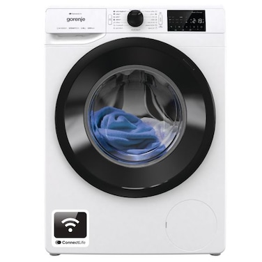 Gorenje 8 Kg Smart Front Load Washing Machine, Wifi Operation : Connect Life, White, 1200 RPM,15 programmes, Inverter PowerDrive motor WPNEI82A1SWIFI