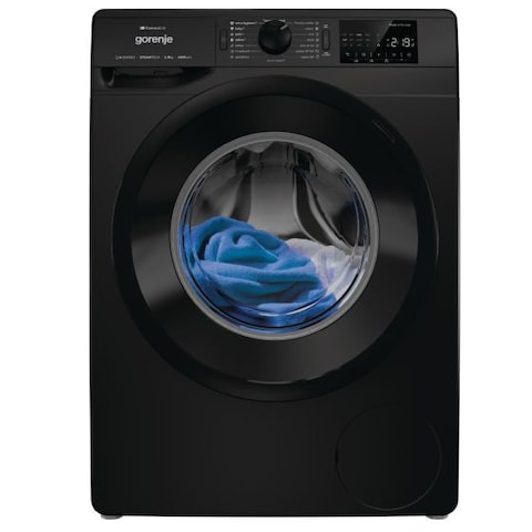 Gorenje 8 Kg Smart Front Load Washing Machine, Wifi Operation : Connect Life, Jet Black, 1400 RPM,15 programmes, Inverter PowerDrive motor WPNEI84A1SWB