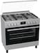 Gorenje 90*60 cm Gas cooker,5 Gas Zone with Triple Ring Burner 105 L Oven Capacity, Cast ironPan Support,Fan Assited Oven, Digital Display ,Stainless Steel Finish-GGI9C20X