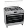 Gorenje  90 cm Combination cooker,5 Gas Zone with Triple Ring Burner, 105 L Oven Capacity, Cast ironPan Support, Stainless Steel Finish - GK9C40X