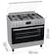 Gorenje  90 cm Combination cooker,5 Gas Zone with Triple Ring Burner, 105 L Oven Capacity, Cast ironPan Support, Stainless Steel Finish - GK9C40X