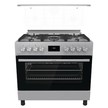 Gorenje  90 cm Combination cooker,5 Gas Zone with Triple Ring Burner, 105 L Oven Capacity, Cast ironPan Support, Stainless Steel Finish - GK9C40X