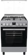 Gorenje 60*60  Freestaning Gas Cooker  &ndash; Powerful  4-Burners gas Hobs &amp; 63L Oven with One-Hand Ignition, Metallic grey  GGI6C20S