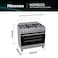 Hisense Freestanding 90*60cm, 5 Sabaf burners  Gas Cooker With Dual Turbo Fan, 110 Liters Multifunction Oven, Cast Iron Pan Support, One Hand Ignition, Stainless Steel, HG19B22S , 1 Year Warranty , Made in Turkey