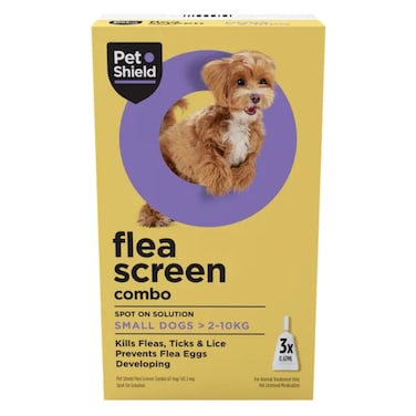 Flea Screen Combo Small Dogs, 3 Pipette - Spot-On Flea Treatment for Small Dogs &amp; Puppies Over 8 Weeks Old (2-10kg) - Kills Fleas, Flea Eggs, Ticks - Provides Up to 8 Weeks Protection
