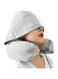 Travel Neck Pillow with Hood - Adult Travel Must Haves Airplane Hoodie Pillow, Premium Quality Memory Foam, Fit for Office, Car Ride, Sleeping (Grey)