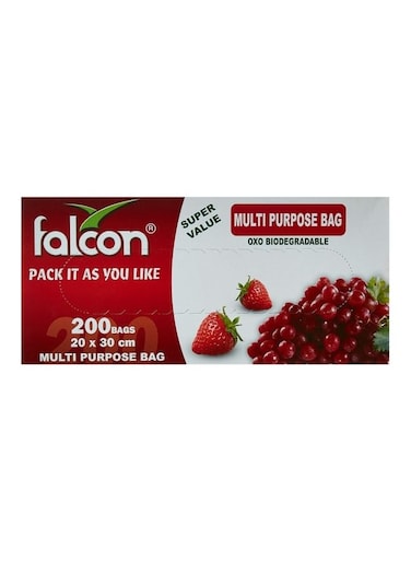 Pack Of 200 Pieces Bio-degradable Pull Cut Freezer Bag Clear 20*30cm
