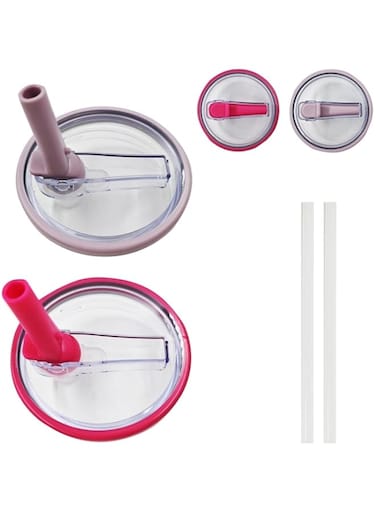 2 PCS 40 oz Replaceble Tumbler Flip Straw Lid for Stanley Quencher, Straw Lid Replacement Fit for HydroJug Traveler, Reusable Tumbler Cover, Spill Proof Splash Resistant Tumbler Lids