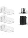 Acrylic Floating Wall Shelves, Surveillance Bracket with Adhesive, for Security Cameras, Baby Monitors, Speakers, Universal Small Wall Shelf, 5-Piece Strong Tapes, No Drill (Clear, Set of 3)