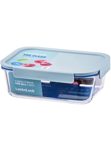 LocknLock Clear Glass Rectangular 1L Mint - Durable, Airtight, Heat-Resistant Food Storage Container