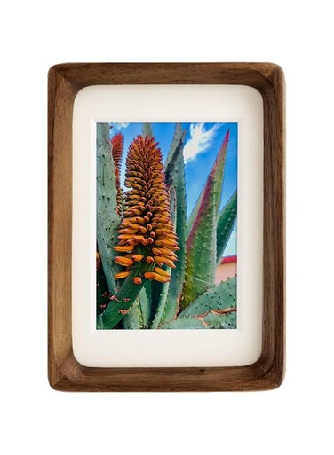 Tazweeq Natural Solid Walnut Wooden Photo Frames,Mid Century Inspired Rounded Picture Frames with Mat,Vertical or Horizontal Display for Tabletop or Wall Mounting Display (4x6 matted to 3x5)