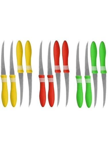 Delcasa DC2459 Fruits Knives Set 12-Pieces, Multicolor