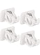 ELECDON Nail-Free Self-Adhesive Adjustable Curtain Rod Brackets - No Drill Round Clips for Effortless Hanging of Sheer Curtains &amp; Party Decor (4 Pcs)