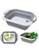 ZOUYO Collapsible Dish Drying Rack with Drainer Board Set Portable Dish Drainers for Small Kitchen Camper RV Caravan Travel Trailer (Gery and Cutting Board)