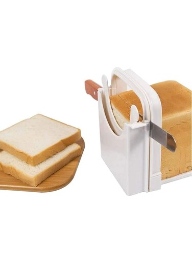KASTWAVE Bread Slicer, Adjustable Bread/Roast/Loaf Slicer Cutter, Folding Bread Toast Slicer, Bagel Loaf Slicer, Sandwich Maker Toast Slicing Machine with 5 Slice Thicknesses