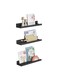 Floating Shelves, Set of 3 Wall Shelves, for Photo Frames and Trinkets, for Living Room, Home Office, Kitchen, Bathroom, Black
