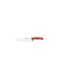 Professional 10 Inches Meat Knife with Stainless Steel Blade and Red Polypropylene Handle with Antimicrobial Protection