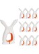 10PCS Drying Quilt Clips,Clothespins, Balcony Windproof Clips,Rabbit Ear Drying Quilt Fixing,Soft material, no damage to clothing (Large-White Orange)