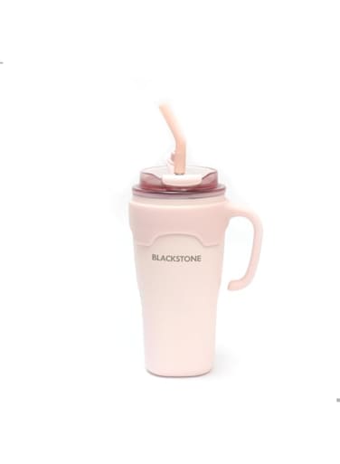Blackstone 650ml Stainless Steel Insulated Travel Mug with Handle &amp; Steel Straw FL150 (PINK)