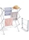 Clothes Drying Rack Folding Indoor and Outdoor Rack，3-Tier Collapsible Clothing Dryer, Adjustable Towel Rack for Air Drying Clothing, Bed Linen, Clothing, Socks, Scarves. (White)