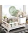 Dish Drying Rack with Drainboard, Stainless Steel Dish Rack for Kitchen Counter, Detachable Dish Drainer, 2-Tier Kitchen Organizers and Storage Rack with Cutlery Holder, 11''W x 15.3''L