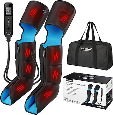 FIT KING Leg Massager with Heat for Circulation Upgraded Full Leg and Foot Compression Boots Massager for Foot Calf and Thigh Massage