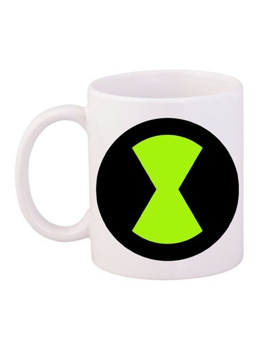 Ben 10 Logo Printed Coffee Mug White/Black/Green 11ounce