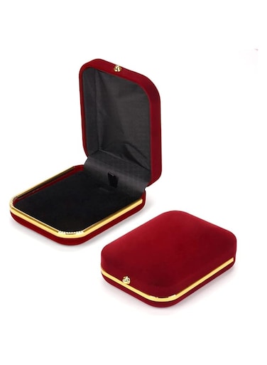 SYOSI Velvet Necklace Pendant Jewelry Gift Boxes Earring boxes for Thanksgiving, Birthday, Wedding Christmas Jewelry Showcase Displays,(Wine Red)
