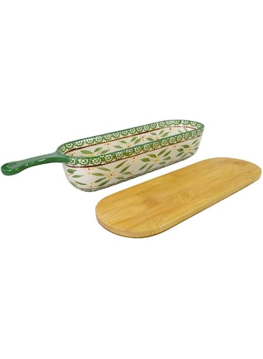 temp-tations&reg; Old World Baker &amp; Server with Bamboo Lid - 2 Piece - Green