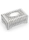 IGNPION Vintage Metal Jewelry Box Small Trinket Storage Organizer Box For Rings Earrings Necklace (Silver,Rectangle)