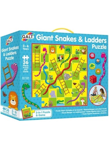 Galt Toys, Giant Snakes and Ladders Puzzle, Jigsaw and Board Game for Kids, Ages 3 Years Plus