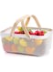 ULINEN Mesh Storage Basket with Handle, Portable Garden Harvest Basket Fruit Basket, Functional Mesh Basket for Kitchen Cabinet Picnic Fruit Vegetable Gathering Organizer (White)