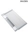 Stainless Steel Roll Up Dish Drying Rack Silicone Folding Shelf Kitchen Sink Cutlery Dish Drainer Kitchen Organizer Fruit Mat (Size : 45x31.5CM)