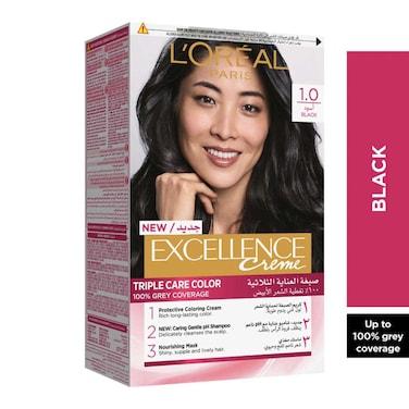 L'Oreal Paris Excellence Creme Triple Care Permanent Hair Colour 1.0 Black