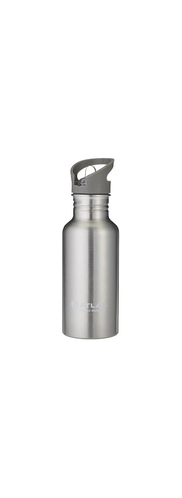 Atlas, WaterBottle w Sipper Aluminium Grey 0.6L