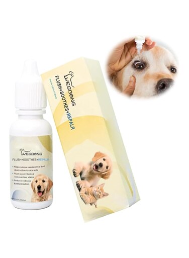 Azonee Eye Drops for Dogs &amp; Cats, Eye Infection Treatment, Long-Lasting Relief for Dry Eyes, Pink Eyes, Tear Stains &amp; Inflammation, 20ml