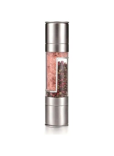 2 in 1 Versatile Dual-Purpose Pepper &amp; Sea Salt Grinder - Acrylic, Manual Operation for Home and Restaurant Kitchens