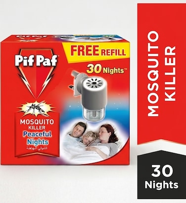 Premium Pif Paf Mosquito Killer Electric Plug-In Machine with Free 30-Night Refill &ndash; Peaceful Nights Protection