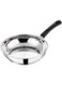 Stainless Steel Frypan 24 cm Diameter, Induction and Gas Stove Friendly, Sturdy Riveted Virgin Bakelite Handles, 2 Years Warranty, Silver