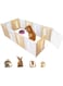 Rness Pet Playpen, Portable Pet Playpen Metal and Plastic for Small Animals, Guinea Pigs, Rabbits,Dog Cage,Cat Cage, Dog Fence,White+Yellow, 35cm X 45cm X 12 panels