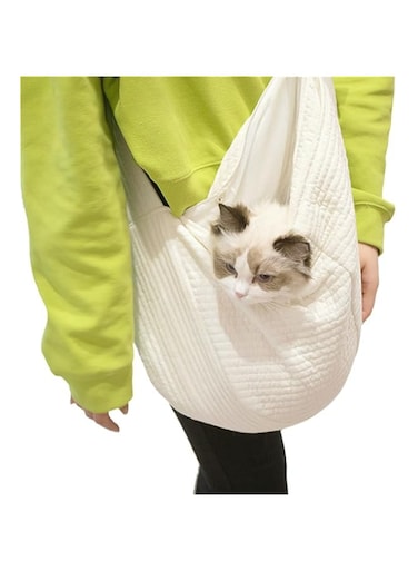 Cat Bag Portable Crossbody Breathable cat bag Canvas Crossbody bag Dog bag Pet backpack Carrying cat bag Pet supplies (S (load 3.5kg))